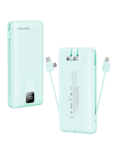 Charmast 20000mAh Portable Charger with Built-in Cables and Wall Plug