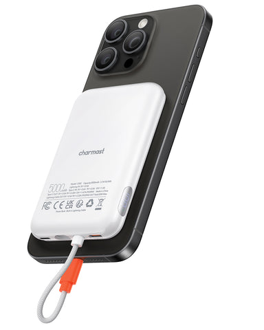 Charmast 5000mAh Slim Portable Charger | Built in for iPhone Cable