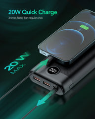 30000mAh 20W Fast Charging Power Bank with LED Display